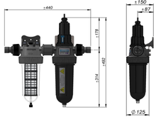 Lataa kuva gallerianäkymään, Vattenfilter egen brunn Duo-UV måttskiss