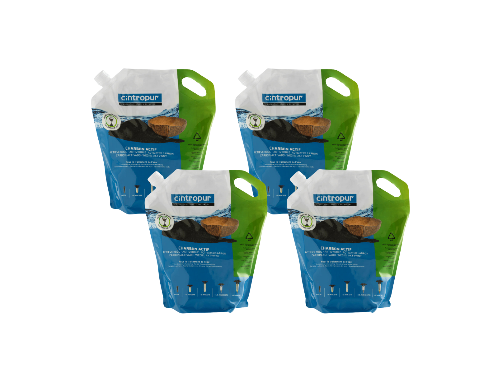Aktivt kol refill 3,4L (4-pack)