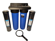 Vattenfilter egen brunn 20" Duo mot Järn (<1mg/L) & Svavelväte