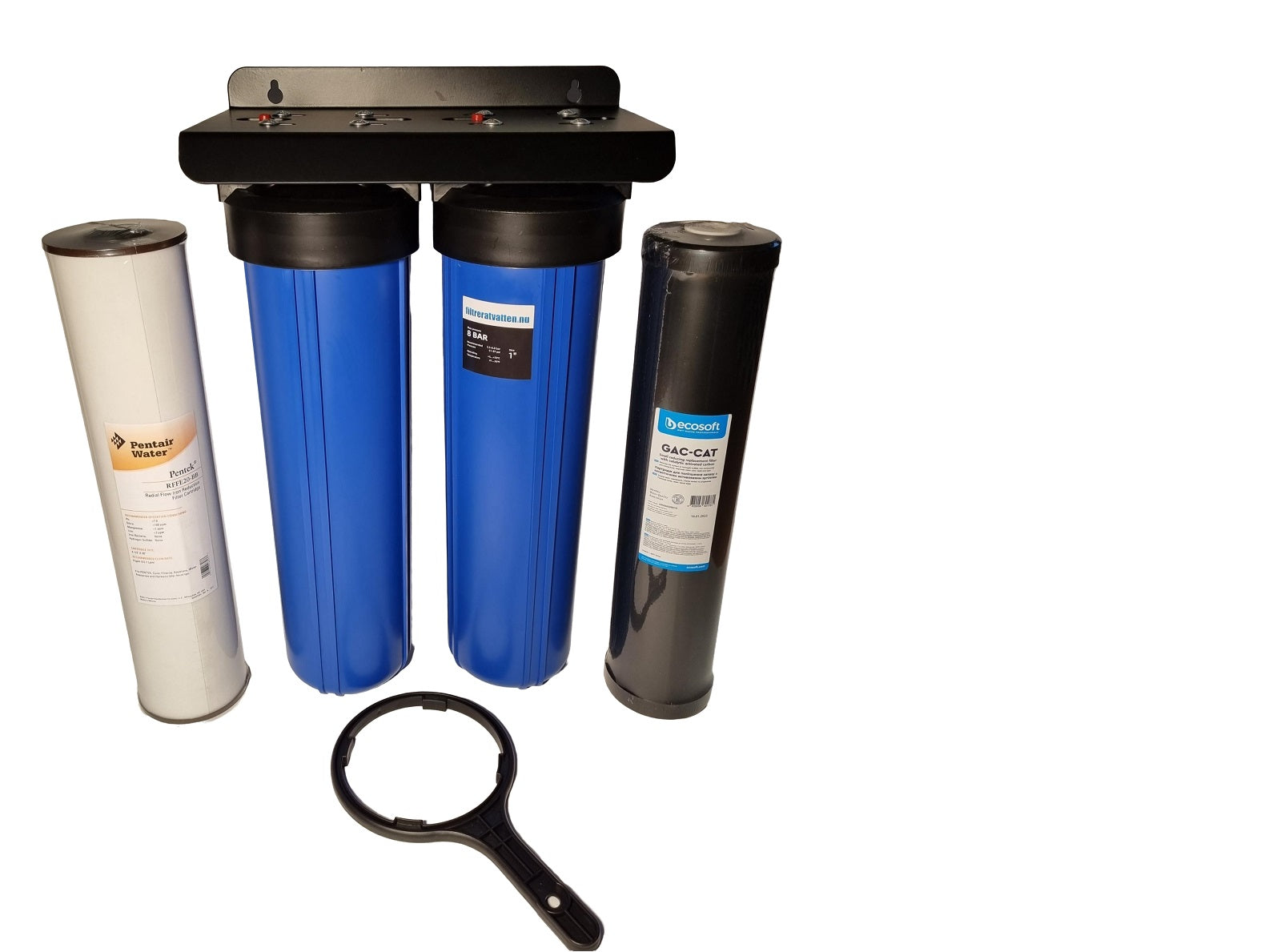Vattenfilter egen brunn 20" Duo mot Järn & Svavelväte (ej bundle)
