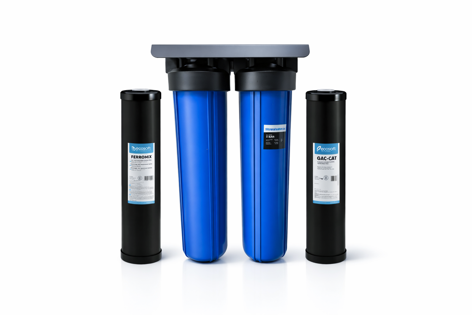 Vattenfilter Big blue Duo - Renar mot svavelväte & järn 1mg/l