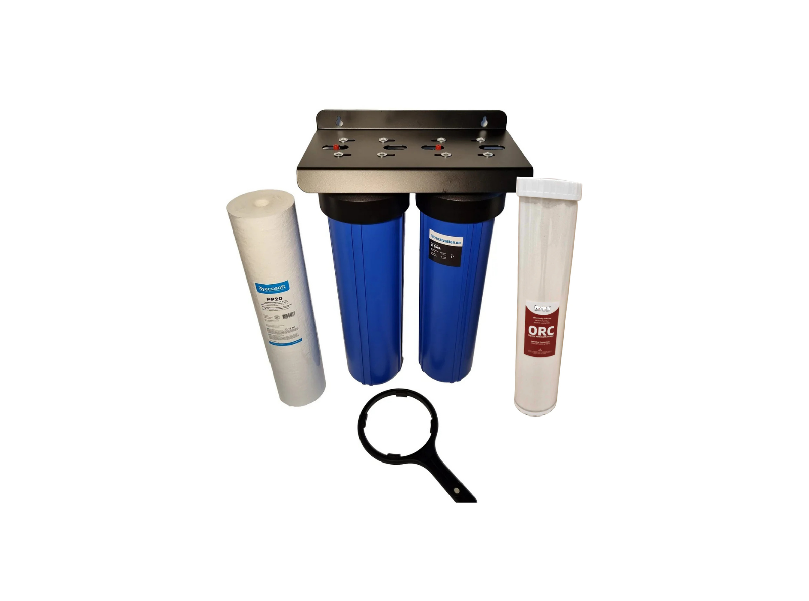 Vattenfilter egen brunn 20" Duo mot Humus & Sediment