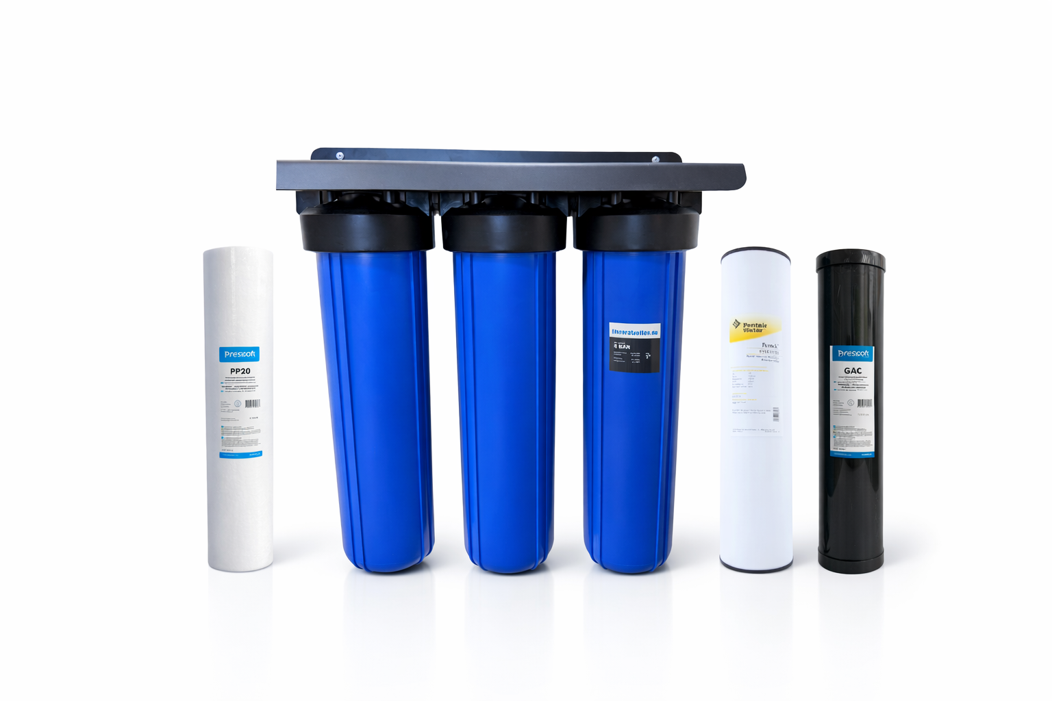 Vattenfilter Big blue Trio - Kombinationsfilter mot sediment, humus och järn 3mg/l