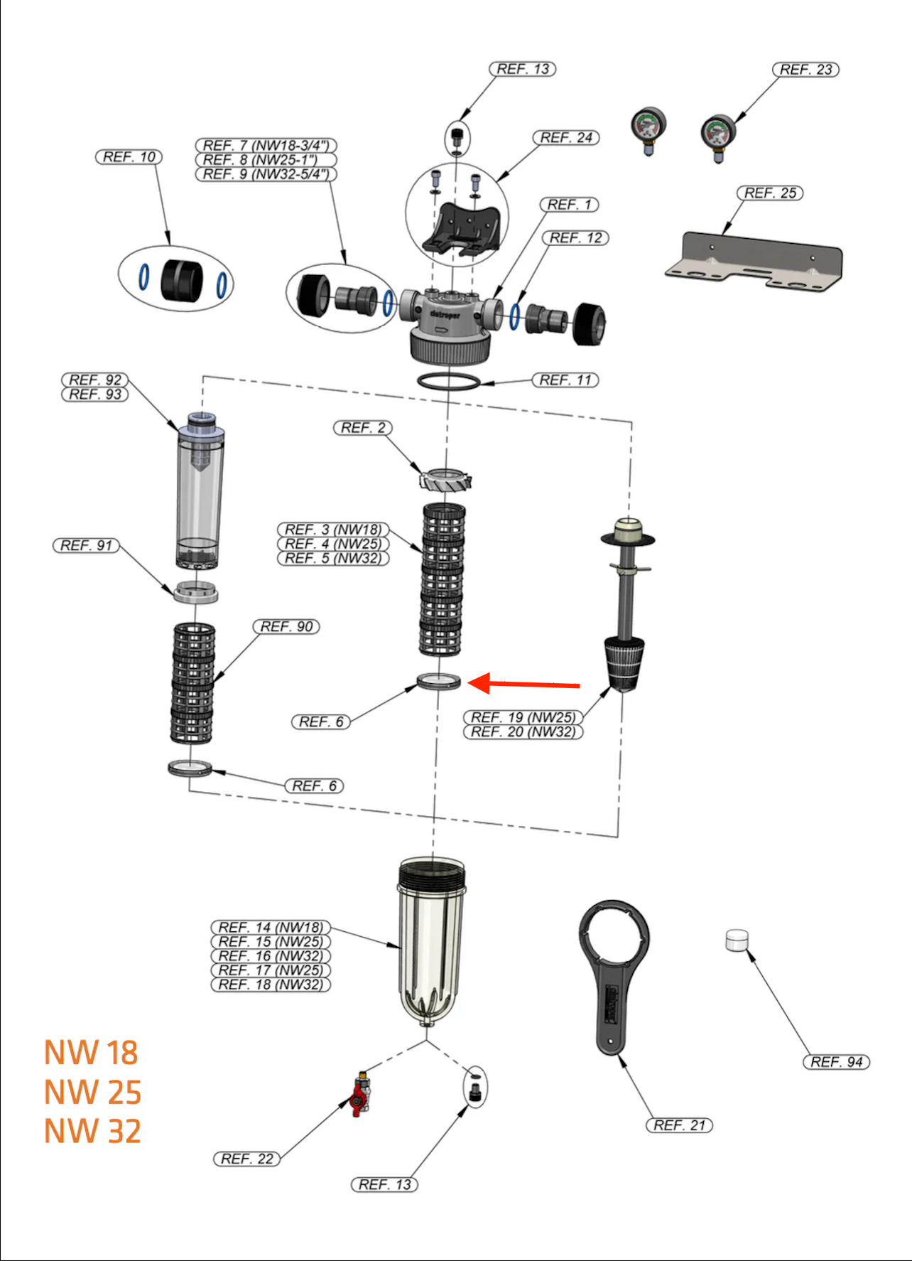 Fixeringslock till Cintropur NW 18/25/32 & SL 160/240