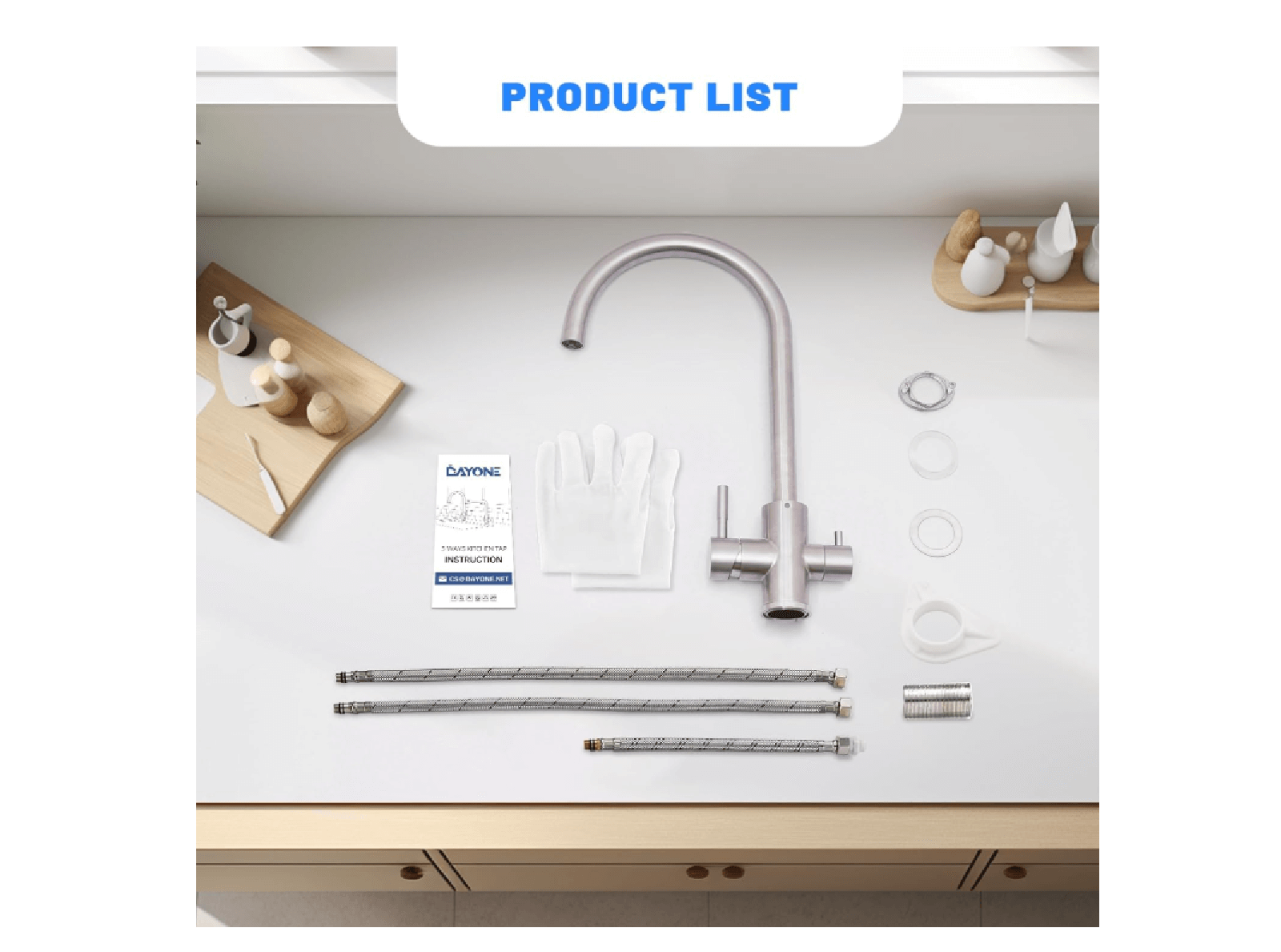 3-vägs kökskran till omvänt osmos filter under diskbänken