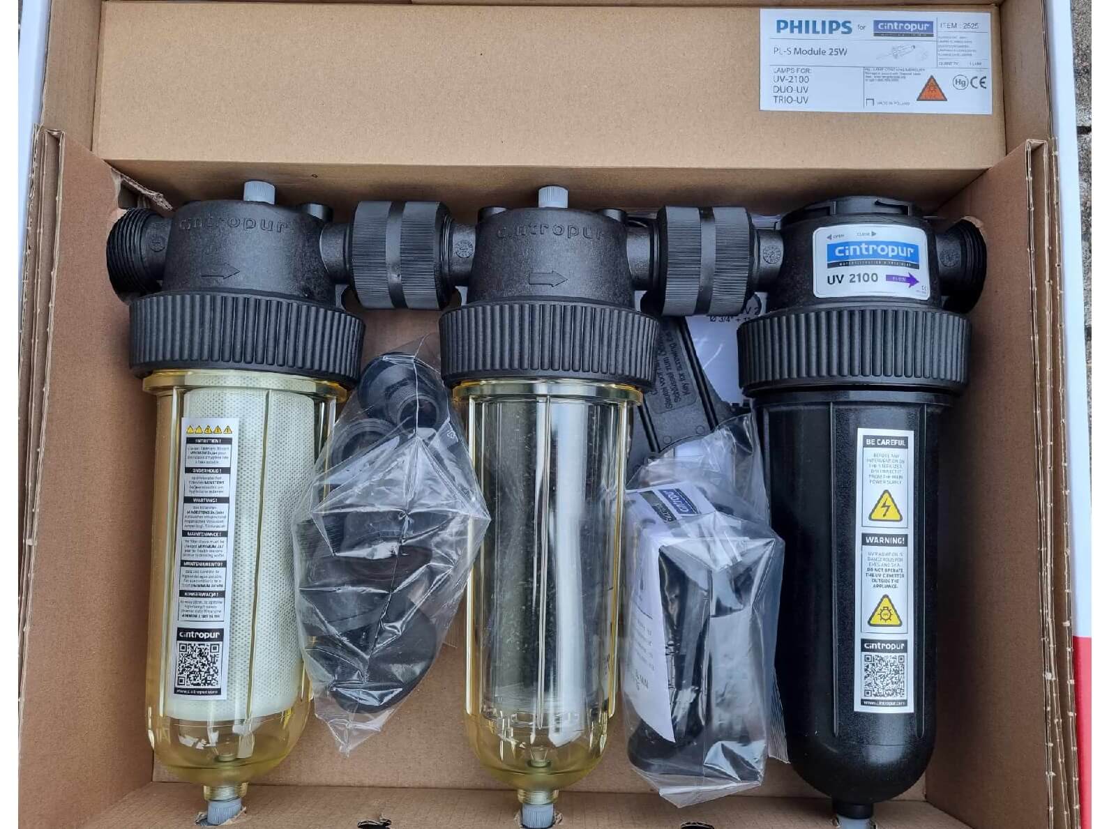 Vattenfilter egen brunn NW25 Trio UV 25W (Partikel+Kol+UV)