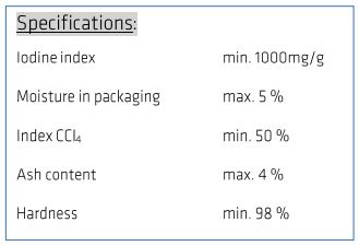 Specifikation på Cintropurs aktiva kol del 1